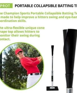 Batting Tees Champion Sports Aluminum Portable Collapsible Batting Tee PROT