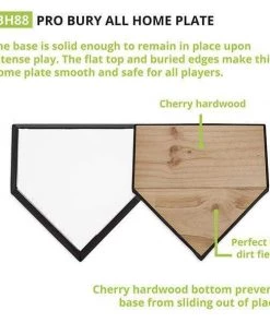 Champion Sports Cherry Hardwood Bottom Pro Bury-All Home Plate BH88