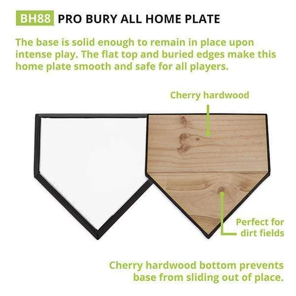 Champion Sports Cherry Hardwood Bottom Pro Bury-All Home Plate BH88