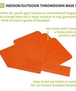 Home Plates & Bases Champion Sports Indoor / Outdoor Throwdown Base Set Orange 97