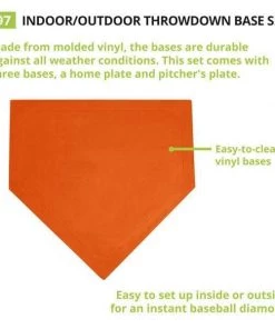 Home Plates & Bases Champion Sports Indoor / Outdoor Throwdown Base Set Orange 97