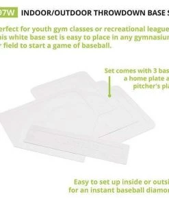 Champion Sports Indoor / Outdoor Throwdown Base Set White 97W Home Plates & Bases