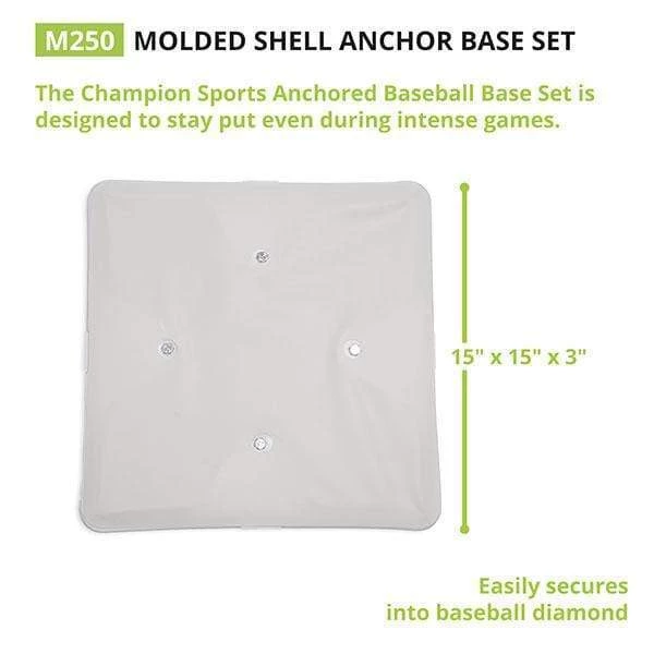 Home Plates & Bases Champion Sports Molded Shell Anchor Base Set M250