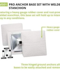 Champion Sports Pro Anchor Base Set With Welded Stanchion M501 Home Plates & Bases