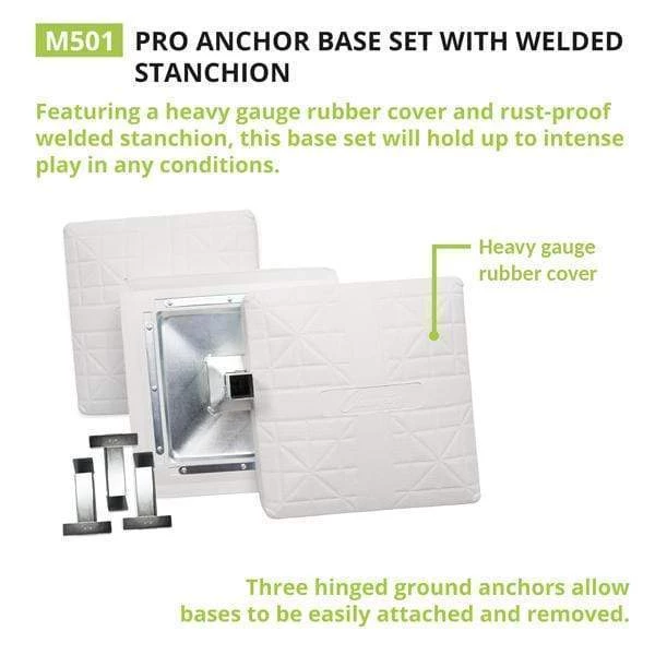Champion Sports Pro Anchor Base Set With Welded Stanchion M501 Home Plates & Bases