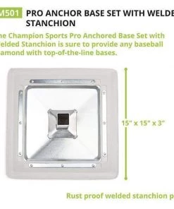 Champion Sports Pro Anchor Base Set With Welded Stanchion M501 Home Plates & Bases