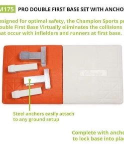 Home Plates & Bases Champion Sports Pro Double First Base W/ Anchors M175