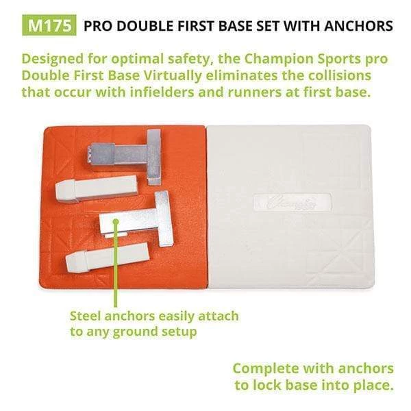Home Plates & Bases Champion Sports Pro Double First Base W/ Anchors M175