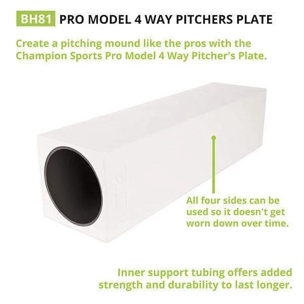 Champion Sports Pro Model 4 Way Pitcher's Box Pitching Rubber BH81