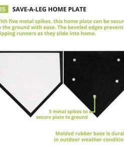 Champion Sports Save-A-Leg Molded Rubber Home Plate 85 Home Plates & Bases