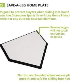 Champion Sports Save-A-Leg Molded Rubber Home Plate 85 Home Plates & Bases