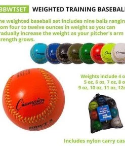 Champion Sports Weighted Baseball Set Of 9 BBWTSET