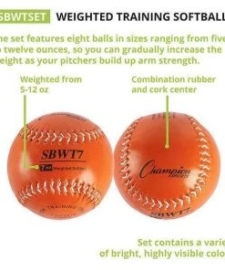 Champion Sports Weighted Softball Set Of 8 SBWTSET Pitcher Training Aids