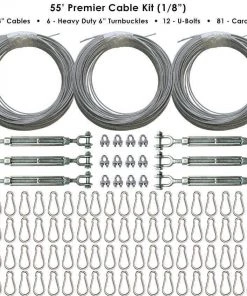 Cimarron Sports 55' Indoor Premier Batting Cage Cable Kits