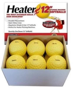 Heater Sports Heater 12'' Dimpled Pitching Machine Softballs (1 Dozen) PMB39 Pitching Machine Balls