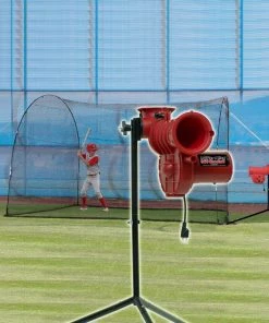 Heater Sports Heater Power Alley Lite 360 Baseball Machine W/ HomeRun 12' Batting Cage SP199