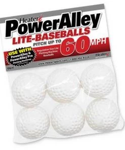 Heater Sports Pitching Machine Balls Heater PowerAlley 60 MPH White Lite Pitching Machine Baseballs