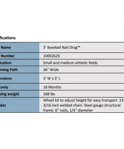 Newstripe 3 Foot Baseball Infield Nail Drag 10002626 Infield Maintenance Equipment