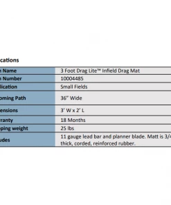 Infield Maintenance Equipment Newstripe 3 Foot Drag Lite Infield Drag Mat 10004485