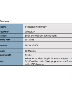 Infield Maintenance Equipment Newstripe 5 Foot Baseball Infield Nail Drag 10002627