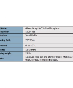 Newstripe 6 Foot Drag Lite Infield Drag Mat 10004486 Infield Maintenance Equipment