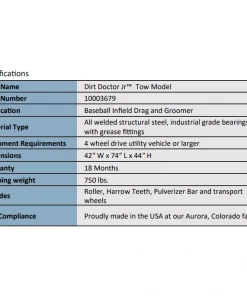 Newstripe Dirt Doctor Jr Tow Model Infield Drag And Groomer 10003679