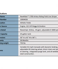 Field Line Striping Machines Newstripe NewRider 1700 Airless Riding Field Line Striper 10004026