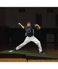 PORTABLE PITCHING MOUNDS ProMounds Pro Two-Piece Baseball Pitching Mound Green Turf MP2031
