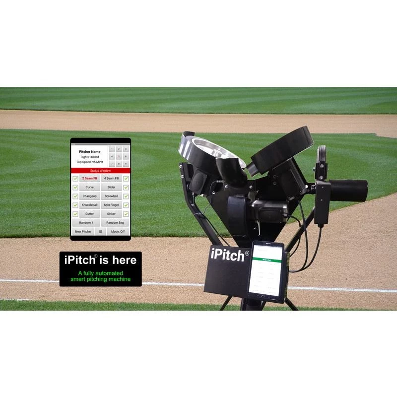 Baseball Pitching Machines Spinball IPitch Smart Baseball-XL 3 Wheel Pitching Machine IPXL