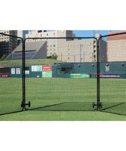Trigon Sports Trigon 8’ X 16’ ProCage Tri-Fold Protective Screen W/ Wheels BTRIFLD Infield Protection Screens